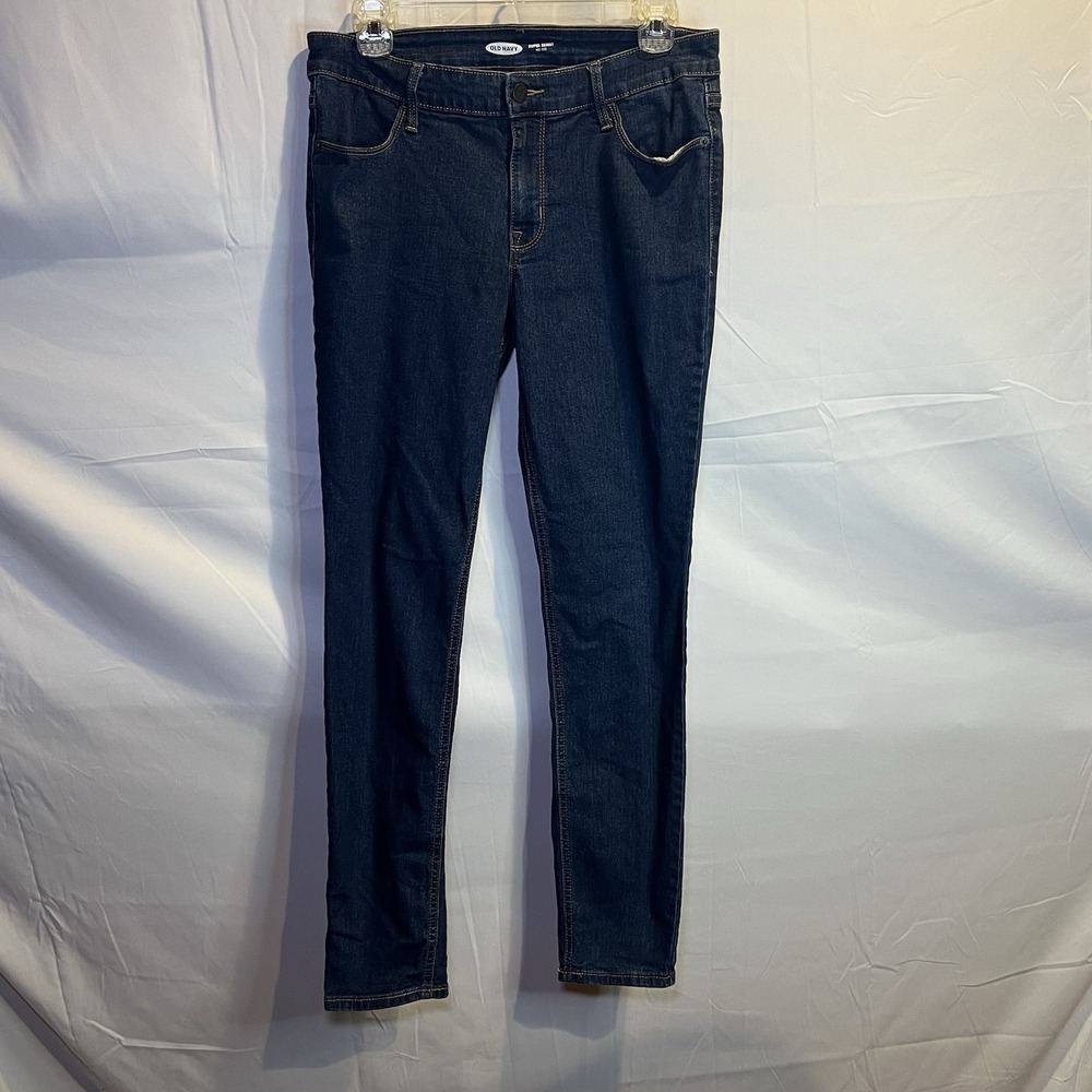 Old‎ Navy Women's Size 8 Super Skinny Mid Rise Dark Wash Stretch Jeans